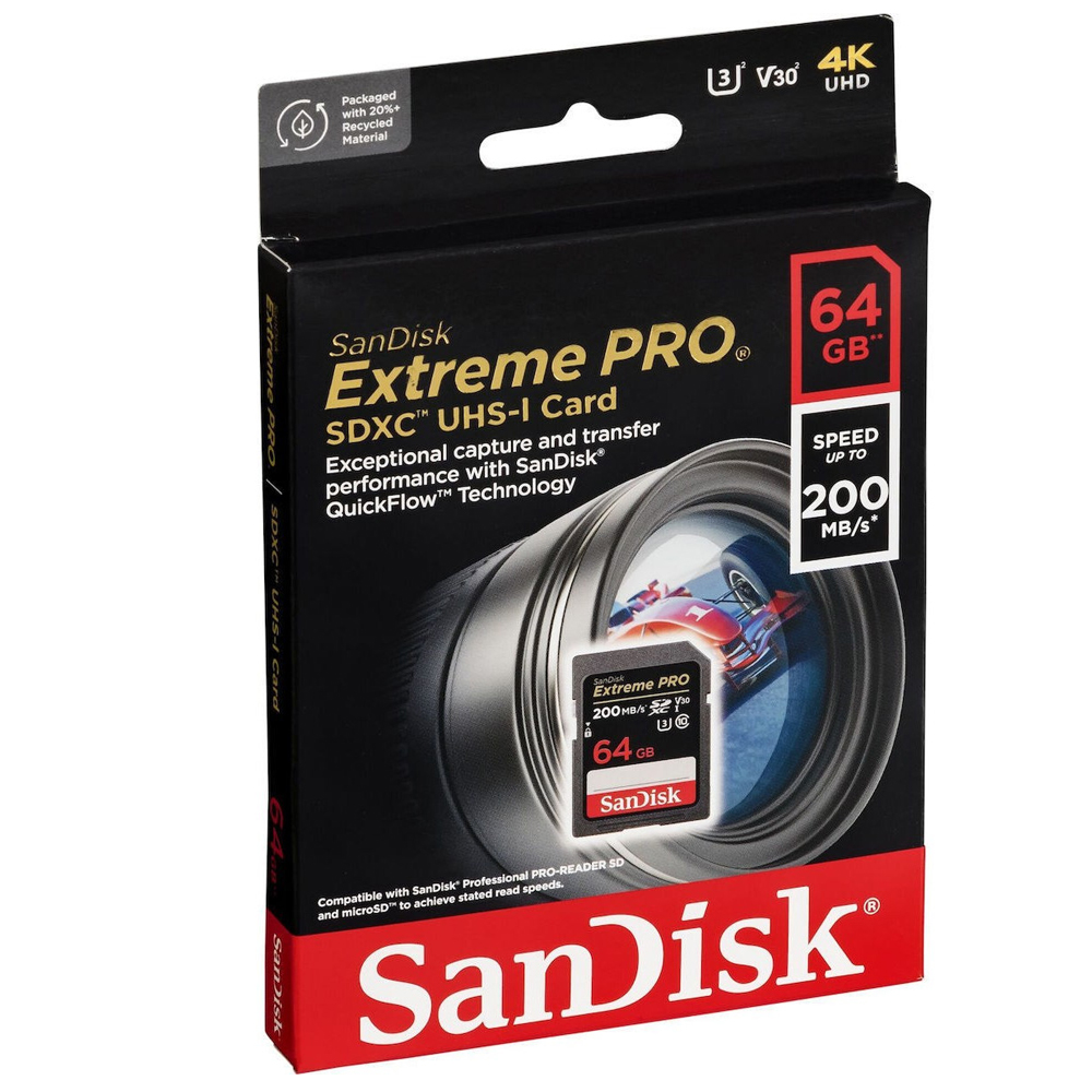 مموری SD سن دیسک 64 گیگابایت اکسترم پرو با سرعت 200mb/s