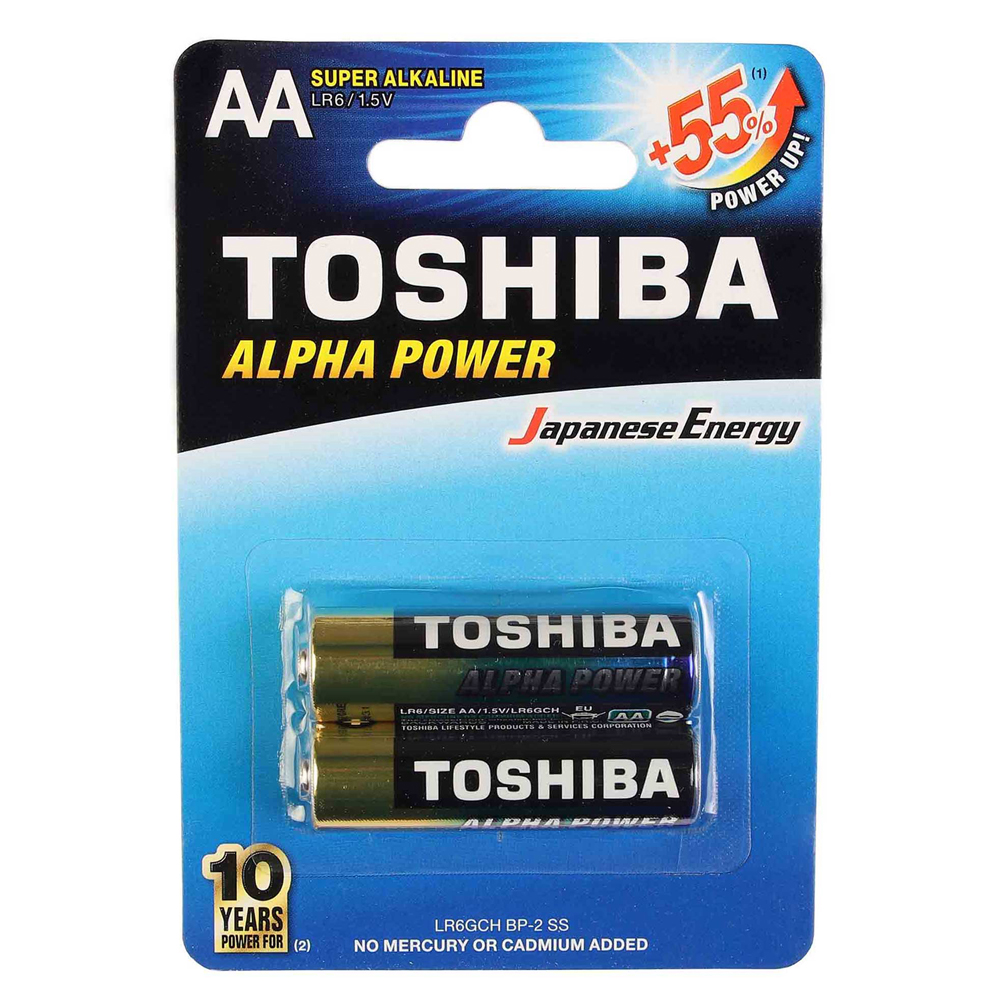 باتری قلمی توشیبا (TOSHIBA) آلفا پاور آلکالاین 2 عددی - جعبه ی 12 جفتی