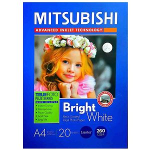 کاغذ A4 میتسوبیشی ابریشم 260 گرم 20 عددی (MITSUBISHI PAPER A4 LUSTER 260 gr 20 SHEETS)