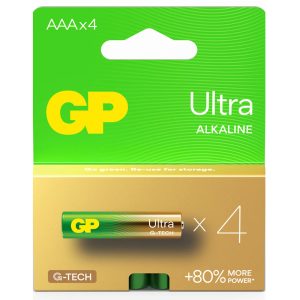 باتری نیم قلمی جی پی (GP) اولترا آلکالاین 4 عددی G-TECH