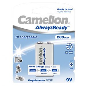 باتری 9 ولت شارژی (قابل شارژ) کملیون 200 - 4 عددی