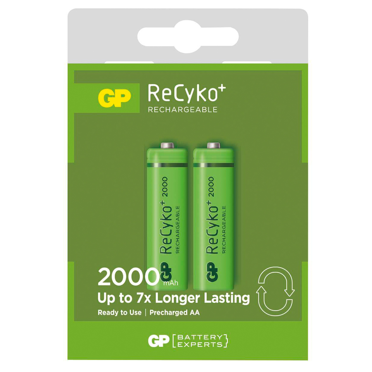 باطری قلمی شارژی (قابل شارژ) جی پی (GP) 2000 میلی آمپر - 2 عددی
