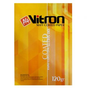 کاغذ A4 ویترون کوتد 120 گرم 100 عددی (VITRON PAPER A4 COATED 120 gr 100 SHEETS)