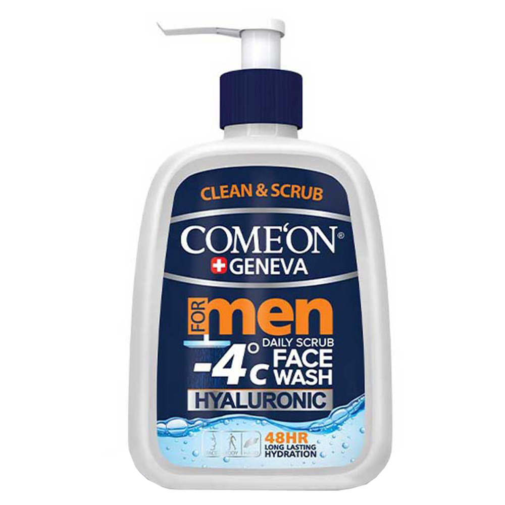 ژل شستشو صورت پمپی کامان مناسب برای آقایان با حجم 500 میلی لیتر( comeon )