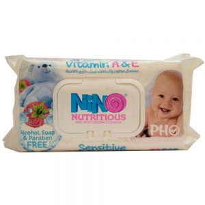 دستمال مرطوب کودک نینو مدل Sensitive بسته 70 عددی