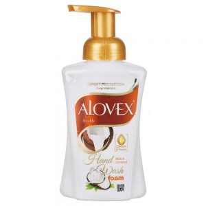 مایع دستشویی 500 گرم فوم شیر و نارگیل آلوکس (ALOVEX)