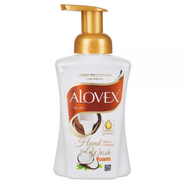 مایع دستشویی 500 گرم فوم شیر و نارگیل آلوکس (ALOVEX)