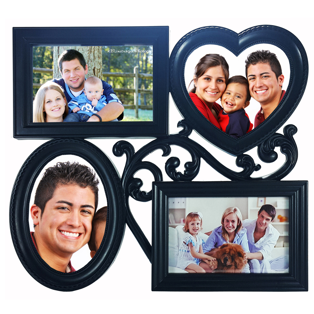 قاب عکس چند عکسه ی قلب مستطیلی