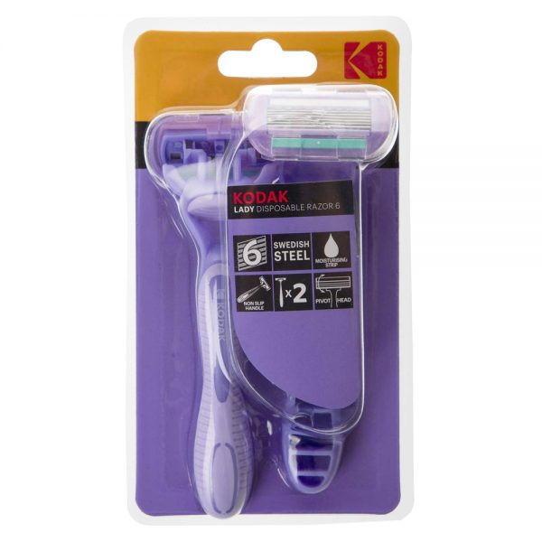 خود تراش (ژیلت) کداک مدل LADY Disposable Razor 6 (بسته ی 2 عددی)