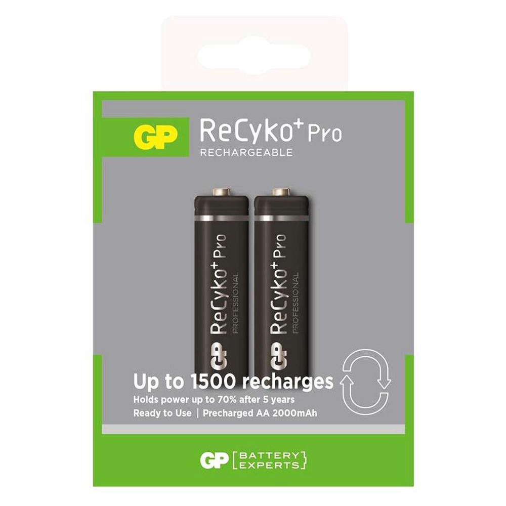 باتری قلمی شارژی (قابل شارژ) جی پی پروفشنال (GP) 2000 میلی آمپر - 2 عددی