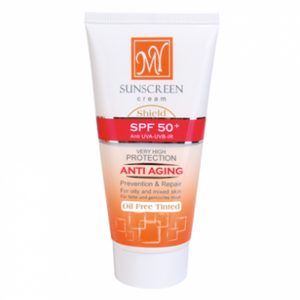 کرم ضد آفتاب تیوپی مای مدل SPF 50 فاقد چربی رنگی به حجم 50 میلی لیتر
