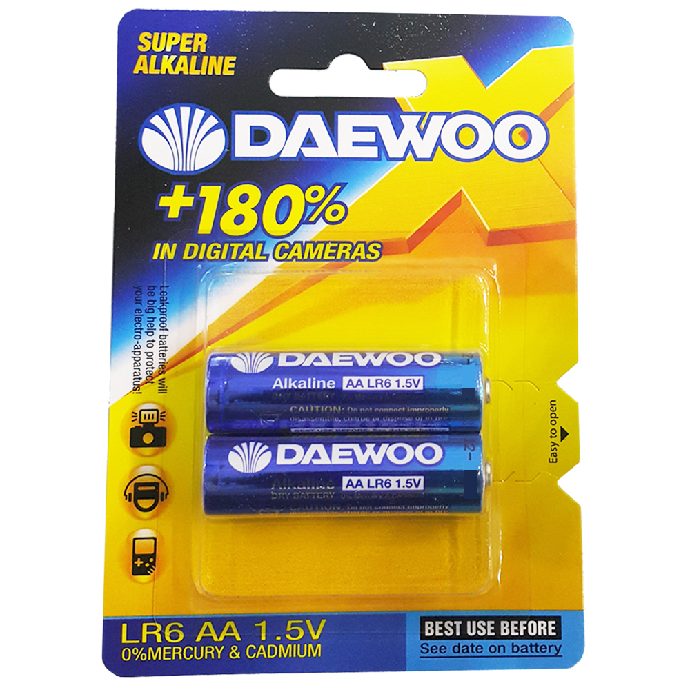 باتری قلمی دوو (DAEWOO BATTERY) آلکالاین 2 عددی - جعبه ی 10 جفتی