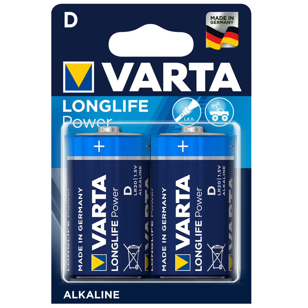 باتری بزرگ وارتا لانگ لایف پاور (VARTA LONG LIFE POWER BATTERY D) 2 عددی - جعبه ی 10 جفتی