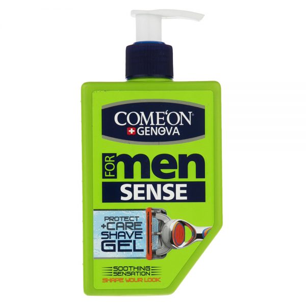 ژل اصلاح کامان مدل حساس (sense) مناسب آقایان به حجم 260 میلی لیتر