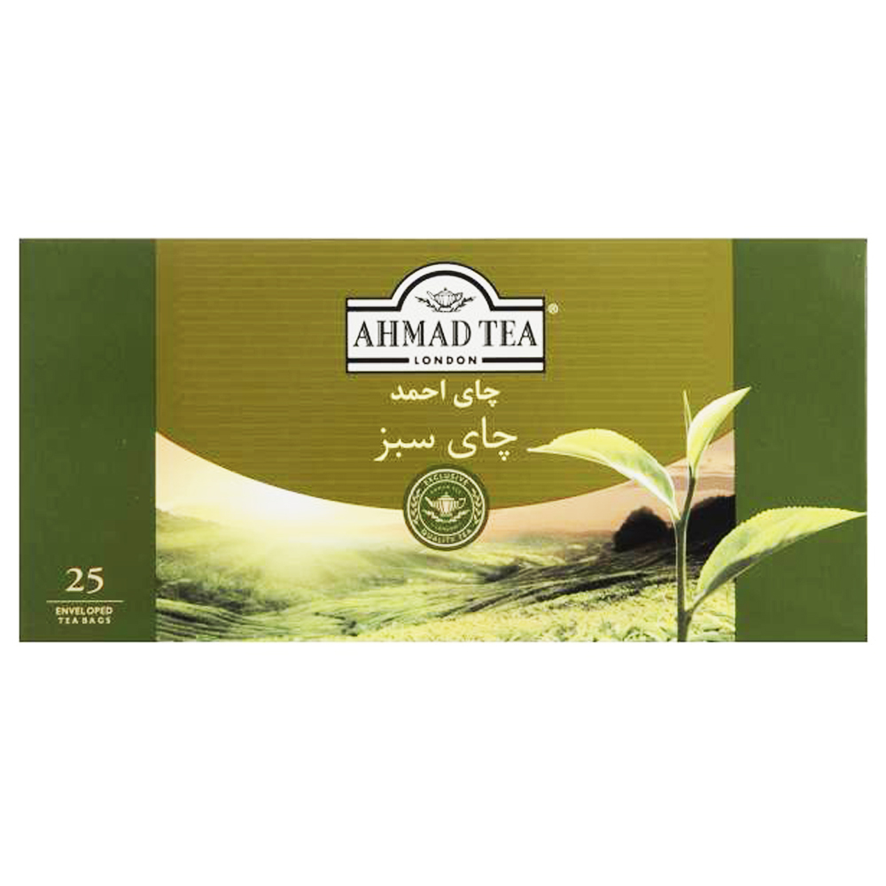چای کیسه ای احمد مدل گرین تی (GREEN TEA) بسته 25 عددی (چای سبز)