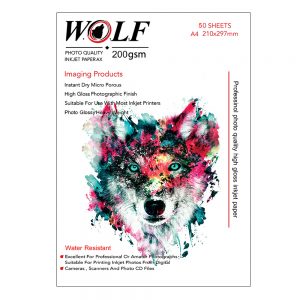 کاغذ A4 ولف براق 200 گرم 50 عددی (WOLF PAPER A4 GLOSSY 200 gr 50 SHEETS)